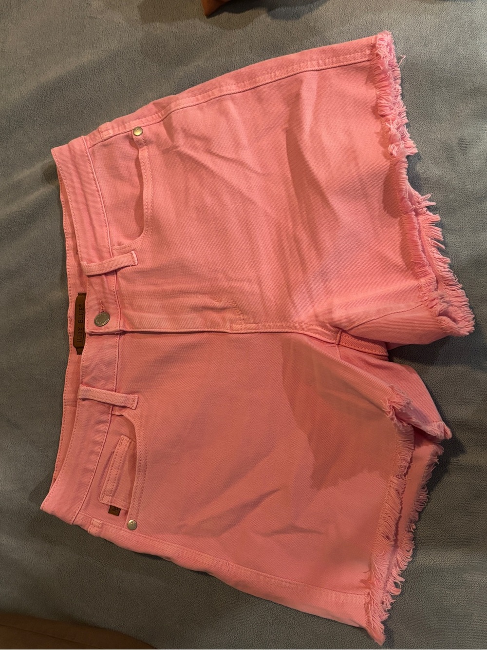 Judy Blue Pink Frayed Hem Denim Shorts